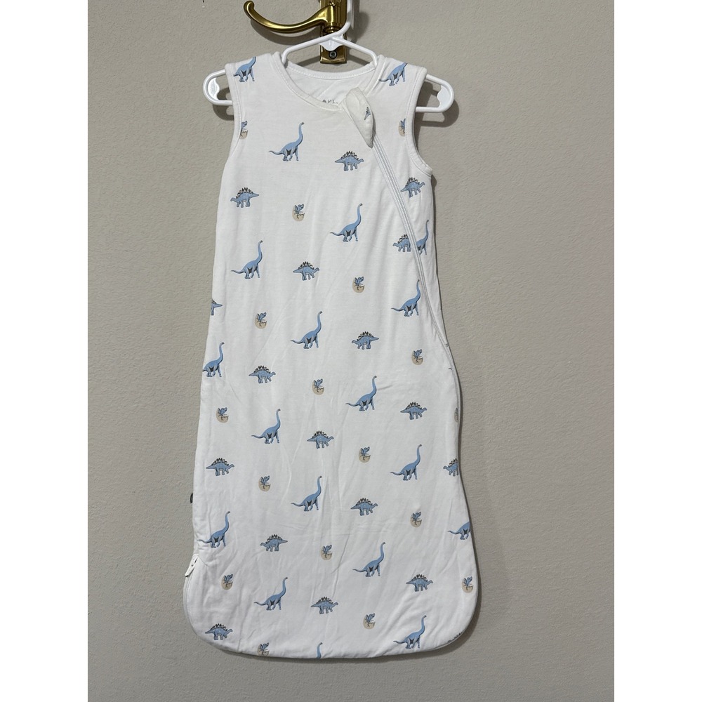 Kyte Baby Sleep Bag Small White Blue Dinosaur 1.0 TOG Bamboo Sleep Sack